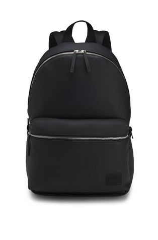 Faux-leather backpack