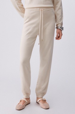 Pletene hlače s svetlečimi lureks vlakni