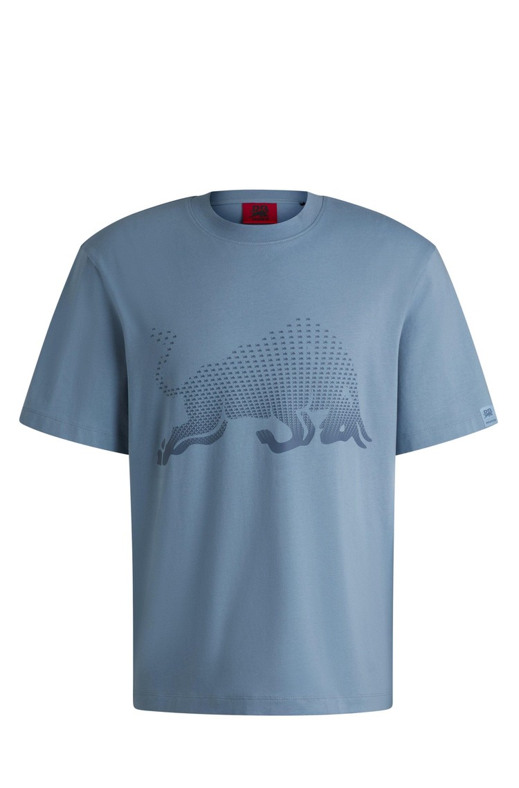 HUGO BOSS HUGO x RB cotton-jersey T-shirt with print Blue 