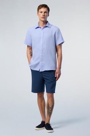 NORTH SAILS Short-sleeved linen shirt Light Blue 5
