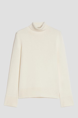 Wool-blend polo-neck jumper