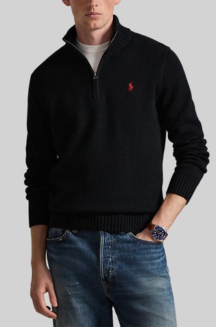 Cotton Quarter-zip Sweater