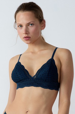 Idole No. 8 triangel bralette modrček brez opore