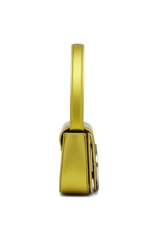 DIESEL 1DR shoulder bag in metallic matte leather Gold/Lime 2