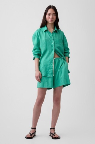 Ženske kratke hlače iz lanene mešanice