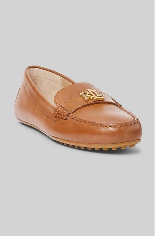RALPH LAUREN Barnsbury usnjeni mokasini Rjava - Brown 2