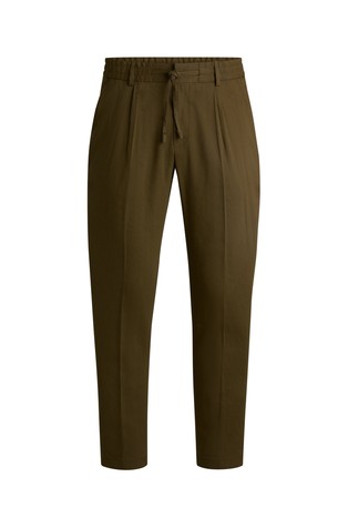 Tapered-fit trousers in a linen blend