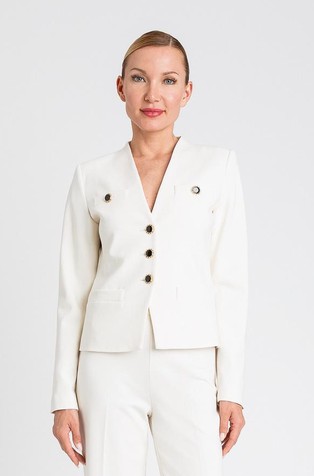 Slim fit blazer with V-neck