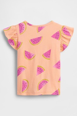 GAP babyGap Flutter Sleeve T-Shirt Orange Neon Coral 2