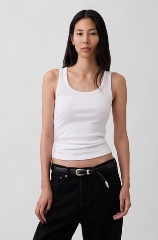 Ženska rebrasta majica brez rokavov