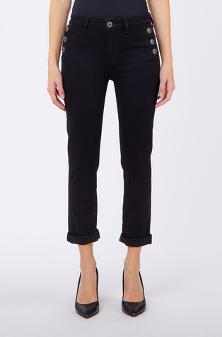 Slim fit jeans with decorative buttons
