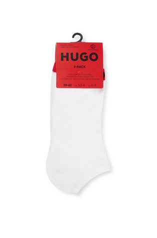 HUGO BOSS Paket 3 parov logo stopalk Bela - White 3