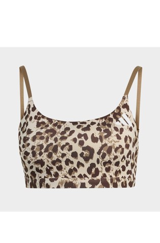 Optime Essentials Light Support športni top z leopardjim vzorcem