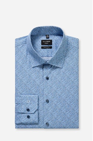 No. Six Business super-slim fit vzorčasta srajca