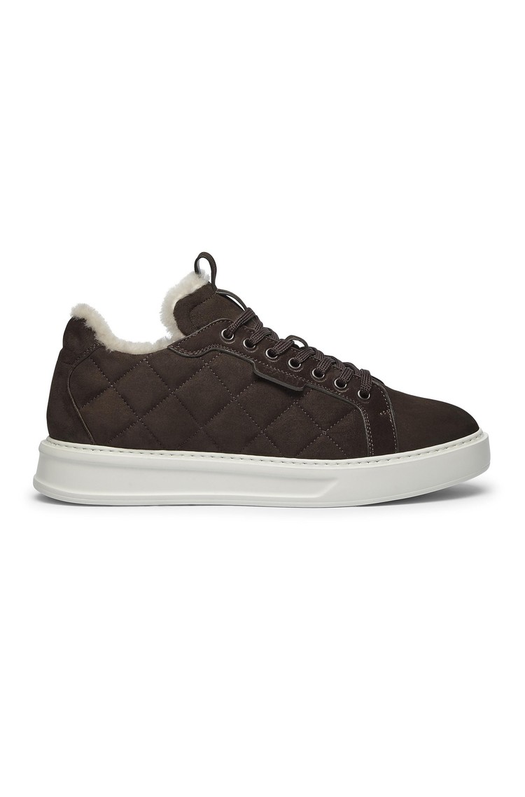 FABI Quilted leather sneakers Brown 