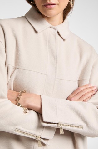 ELENA MIRO Shirt jacket in wool-blend Milk 4