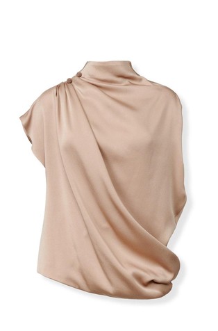 Draped envers satin top