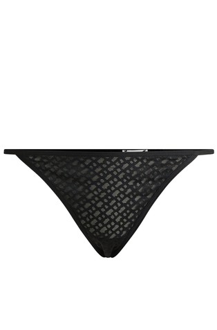 Monogram lace string tanga