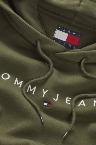 TOMMY HILFIGER Logo pulover s kapuco Zelena - Green 5