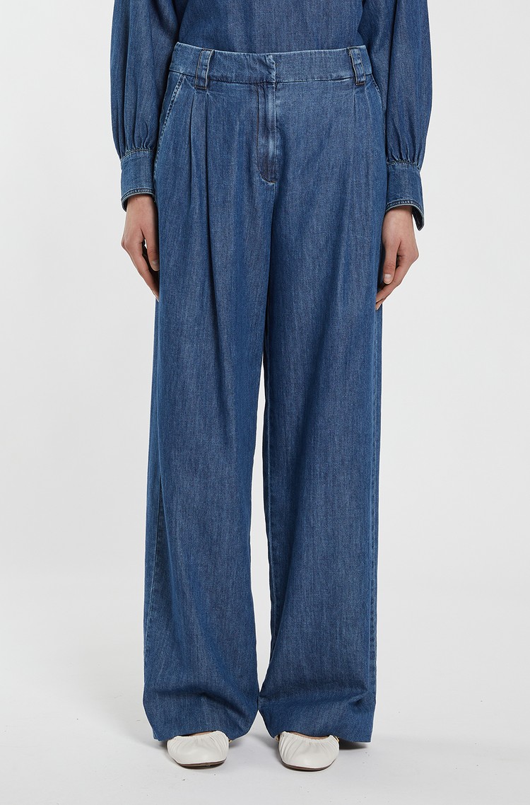 MARELLA Wide-leg denim jeans Blue 