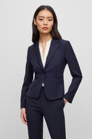 Slim-fit jacket in virgin wool