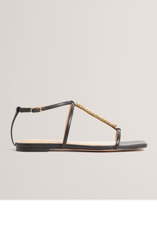 Crystal Detail Flat Sandals