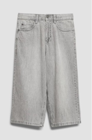 Skater 3/4 jeans hlače s širokimi hlačnicami
