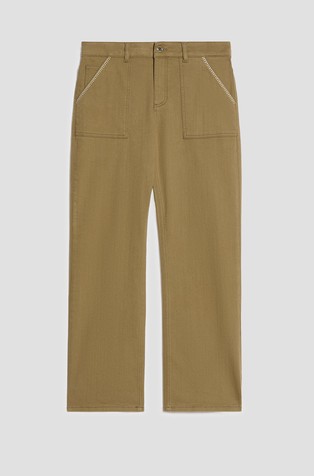Cotton trousers with contrast seams
