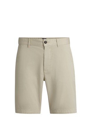 Slim fit kratke hlače iz raztegljivega bombažnega kepra