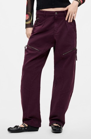 Stretch cotton trousers with zip pockets