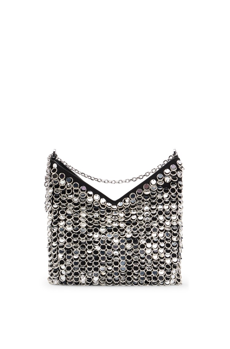 HUGO BOSS Shoulder bag with rings and sequins Silver / Black 