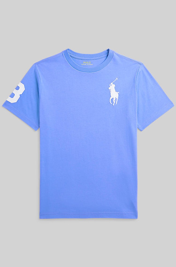 RALPH LAUREN Big Pony majica s kratkimi rokavi iz bombažnega jerseya Modra - Harbor Island Blue 