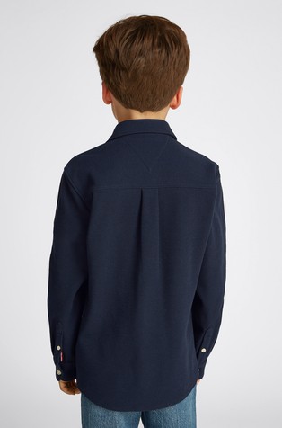 TOMMY HILFIGER Regular fit srajca z mikro vafljasto teksturo Modra - Dark Blue 2