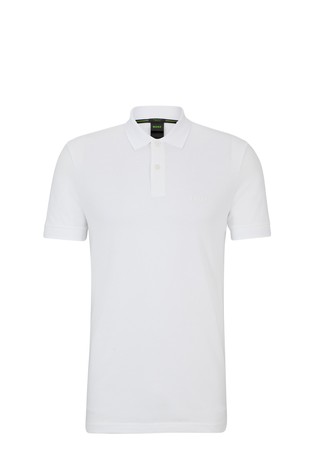 Stretch piqué polo shirt with logo