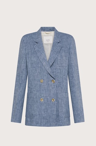 Suknjič z dvorednim zapenjanjem iz lana in viskoze