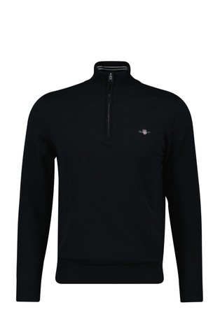 Pleten bombažen pulover z delno zadrgo