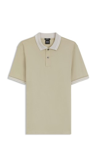 Slim fit polo majica iz merceriziranega bombaža