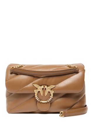 Love Bag Puff medium crossbody bag in quilted leather with jewel buckle