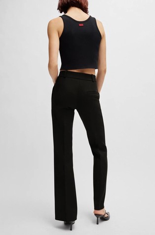 HUGO BOSS Regular-fit bootcut trousers in stretch fabric Black 3