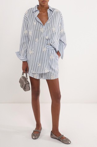 Selected By Chloé Lecareux poplin shorts with embroideries