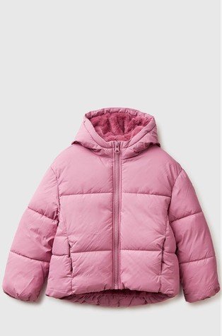 Padded jacket with hood and faux-fur lining