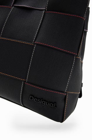 DESIGUAL S woven stitching backpack Black 4