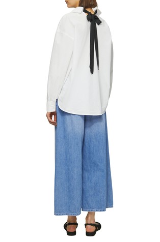 S.OLIVER Poplin blouse in relaxed fit with bow White 2