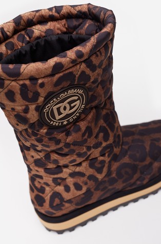 DOLCE &amp; GABBANA Leopard-print nylon City boots Brown 6