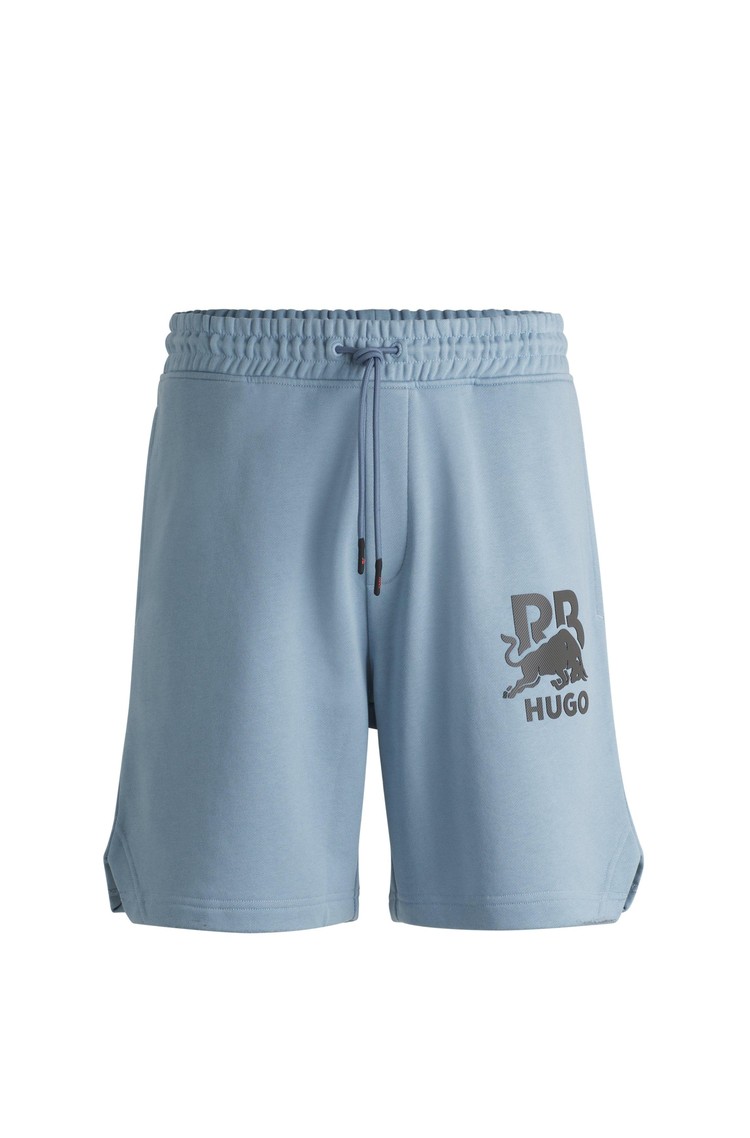 HUGO BOSS HUGO x RB bombažne kratke hlače s frotirano notranjostjo Modra - Blue 