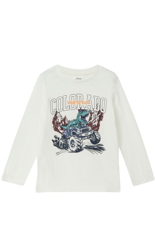 Majica z dolgimi rokavi in potiskom dinozavra