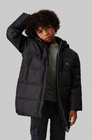 Relaxed fit prešita bunda s kapuco