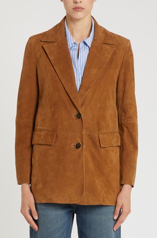 Single-breasted suede blazer