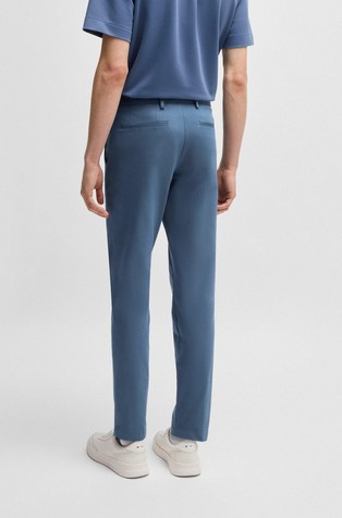 HUGO BOSS Slim fit hlače iz raztegljive bombažne mešanice Modra - Blue Colour 2