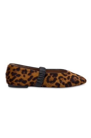 Ballet Printed Pony Hair Leather Ballerina Leopard